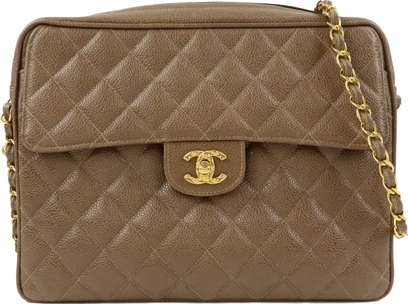 Chanel Vintage Front Pocket Camera Quilted Caviar Medium