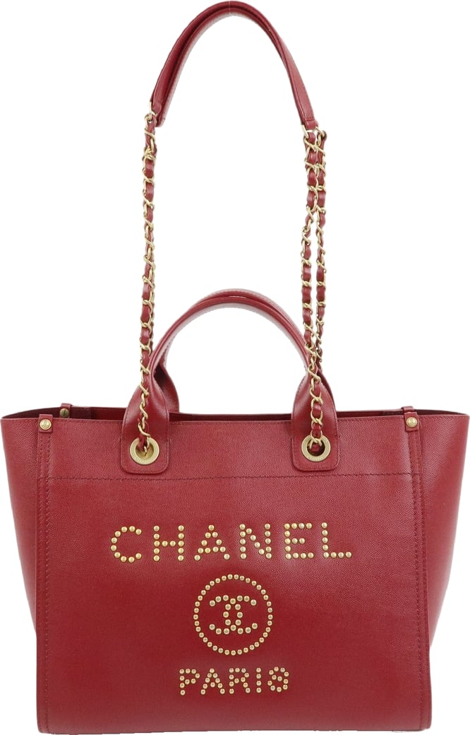 Chanel Deauville Studded Caviar Medium