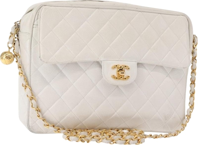 Chanel Vintage Front Pocket Camera Quilted Caviar Small