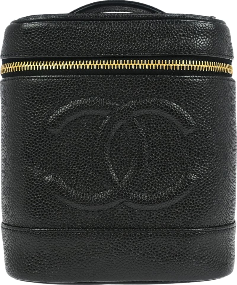 Chanel Vintage Timeless Cosmetic Case Caviar Small