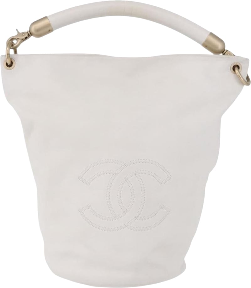 Chanel Vintage CC Handle Bucket Leather Large