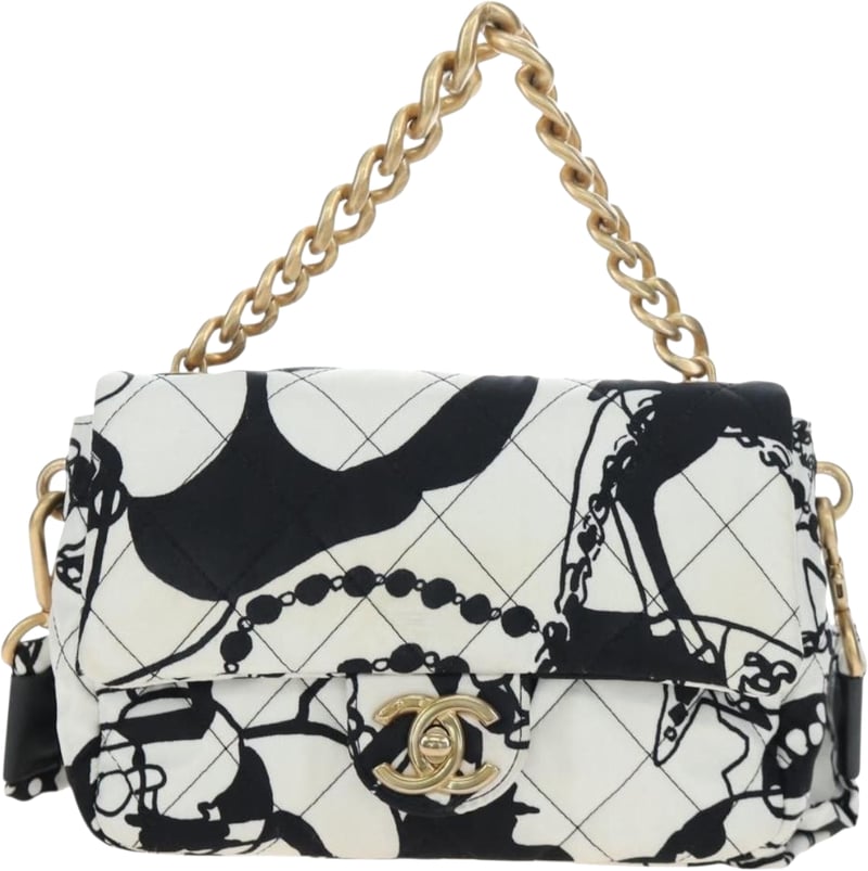 Chanel Deer Coco Flap Quilted Printed Fabric Small