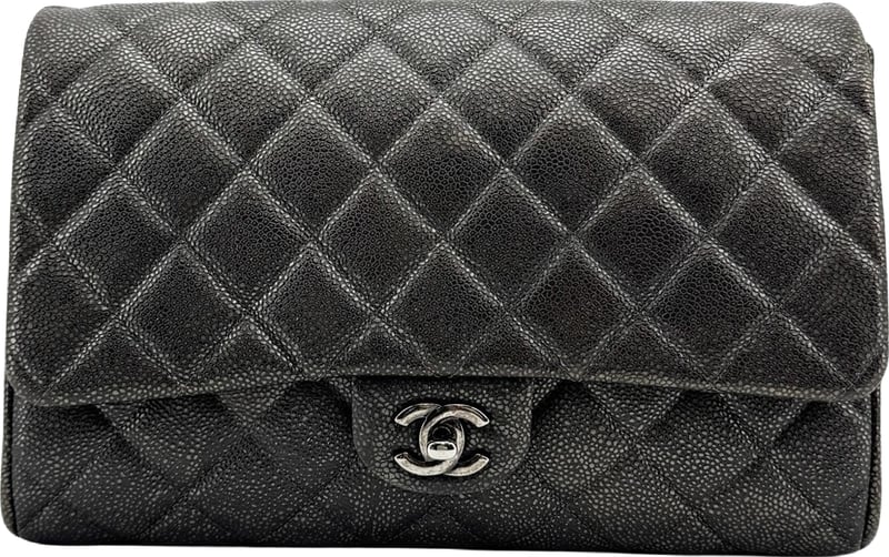 Chanel Vintage Classic Single Flap Quilted Caviar Medium