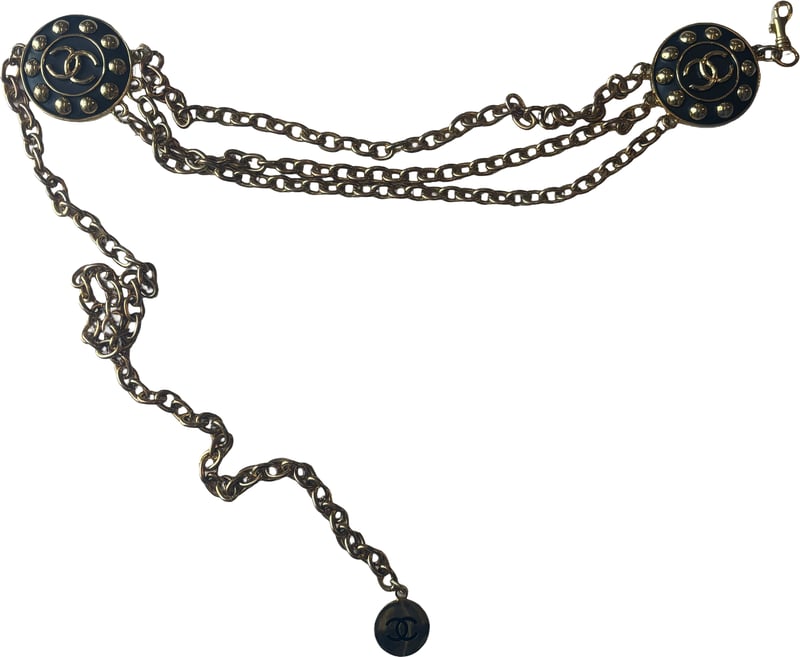 Chanel Vintage CC Medallion Charms Chain Belt Metal