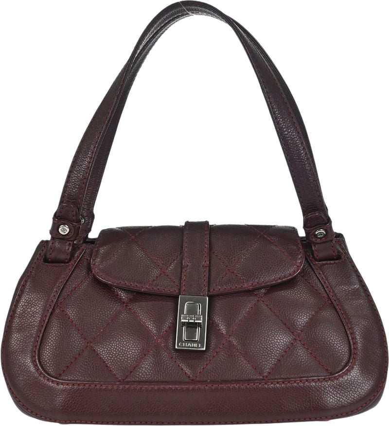 Chanel Mademoiselle Lock Woven Straw Large