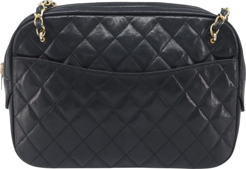 Chanel Vintage Front Pocket Camera Chevron Lambskin Small