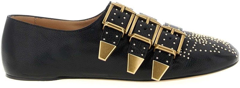 Chloé Black Lamb Leather Ballet Flats