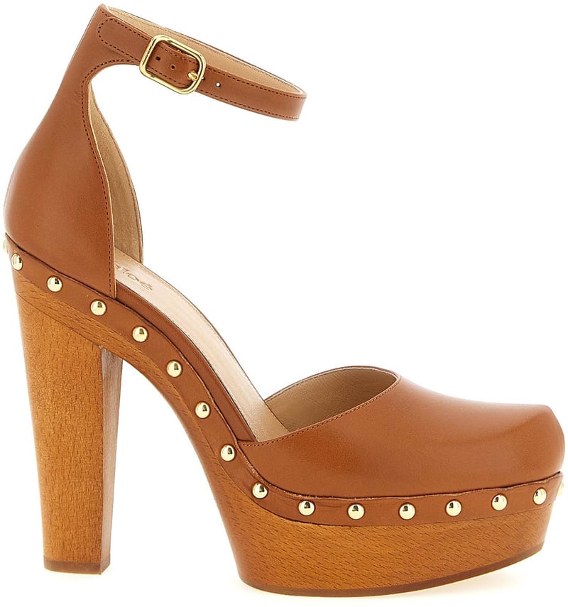 Chloé Brown Lamb Leather High Heel Pumps