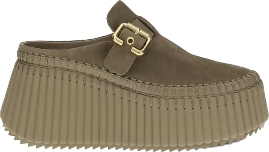Chloé Bicolor Calf Leather Bos Taurus Mules
