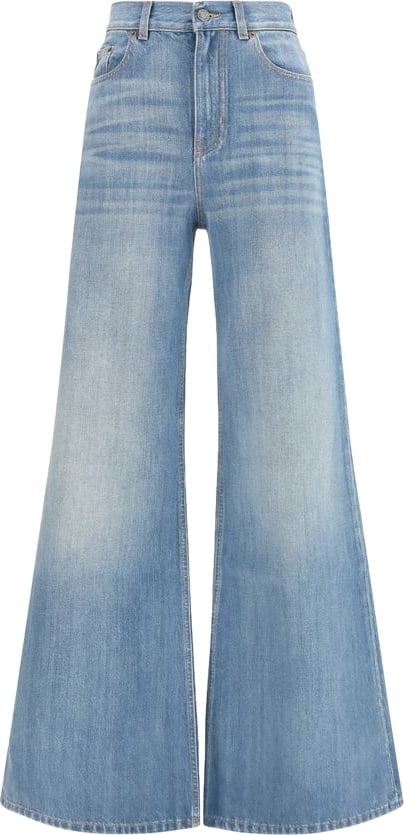 High-Waisted Wide-Leg Cotton Jeans