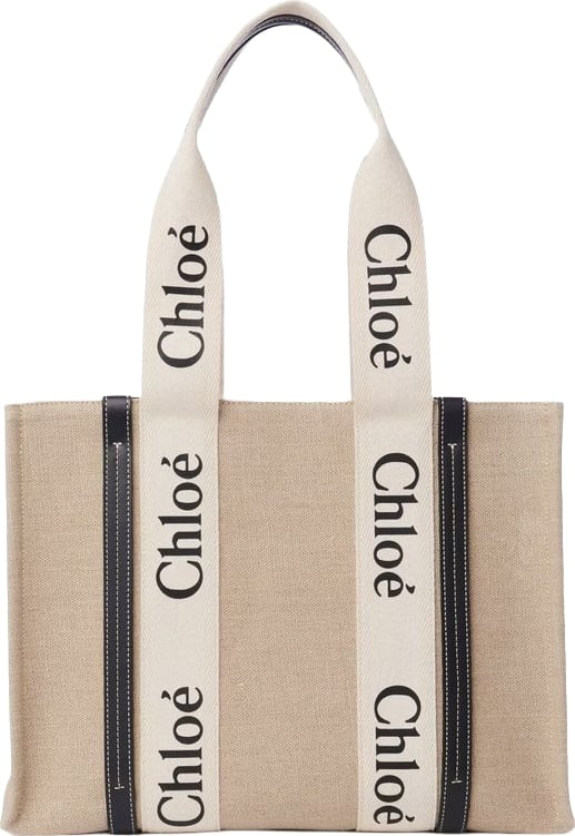 Chloé Beige Linen Tote Bag