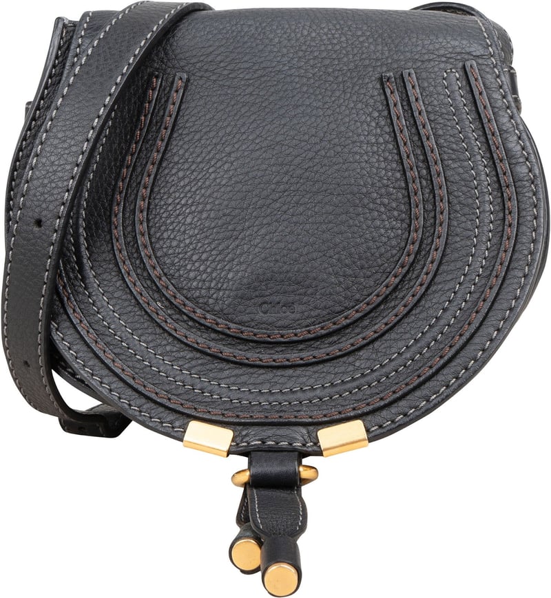 Chloé Grained Leather Mini Marcie Saddle Crossbody Bag