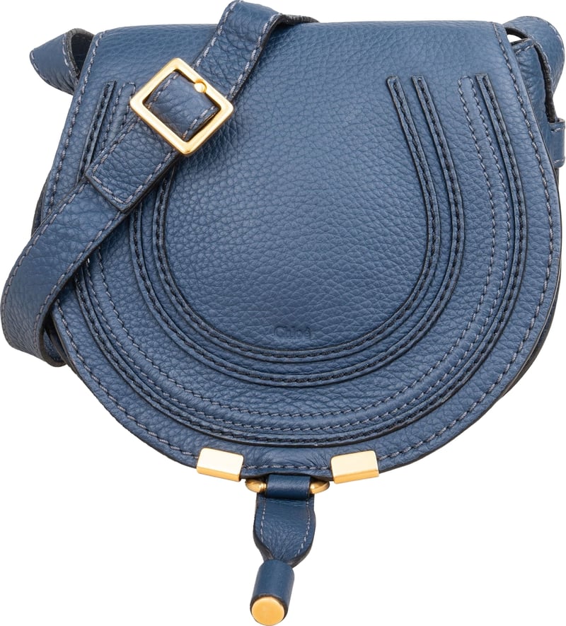 Chloé Grained Calfskin Marcie Small Saddle Crossbody Bag