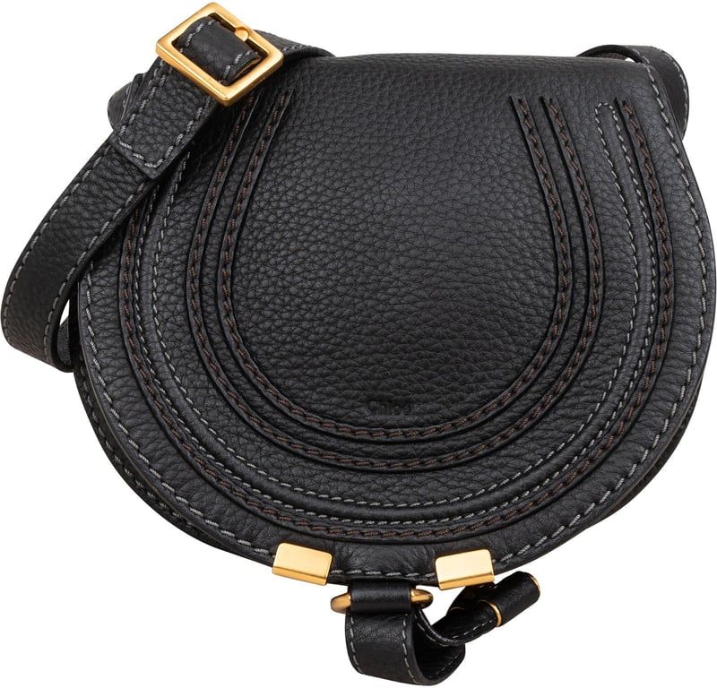 Chloé Back Leather Marcie Mini Saddle Crossbody Bag
