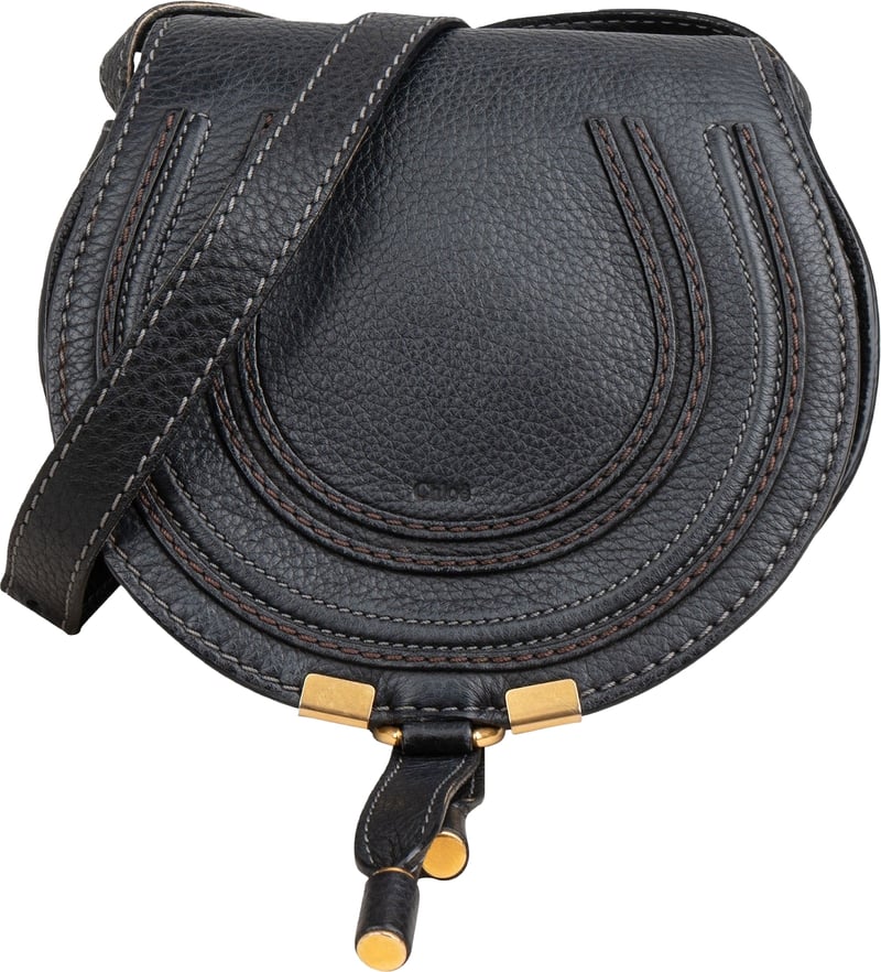 Chloé Grained Calfskin Small Marcie Saddle Crossbody Bag