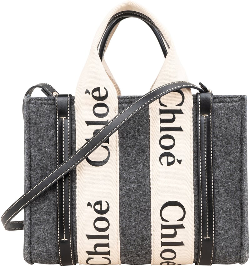 Chloé Felt Small Woody Tote Crossbody Handbag