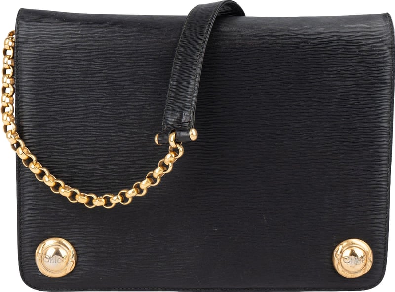 Chloé Ribbed Leather Music Box Flap Crossbody Bag