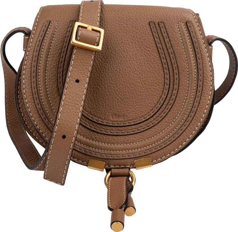 Chloé Grained Calfskin Mini Marcie Saddle Crossbody Bag