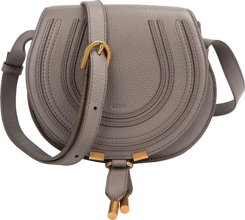 Chloé Grained Calfskin Mini Marcie Saddle Crossbody Bag