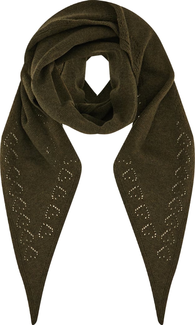 Chloe Dark green wool scarf