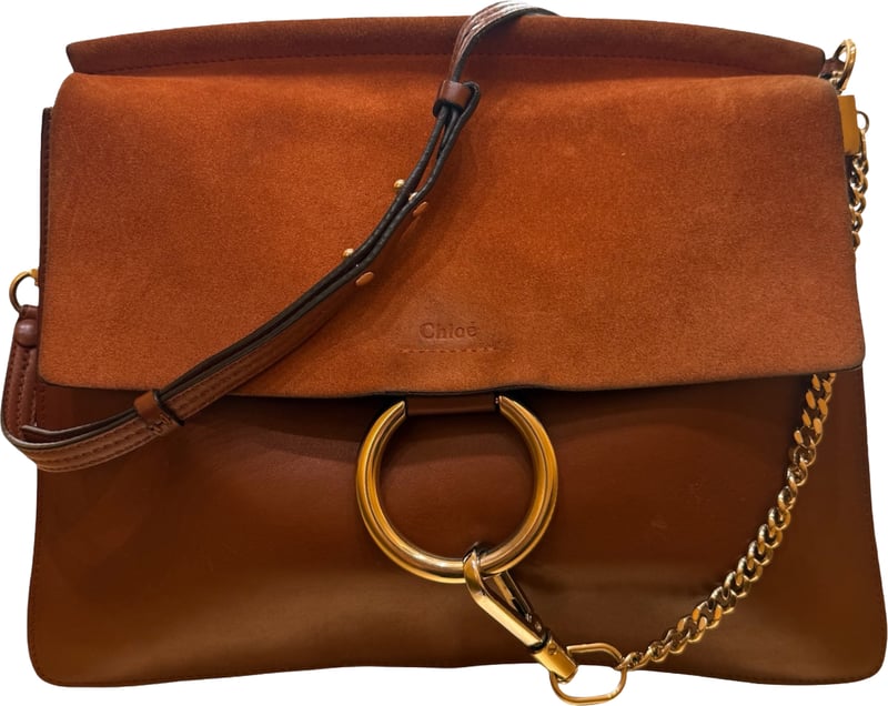 Chloe Faye Chain Leather and Suede Mini