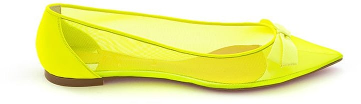 Christian Louboutin Yellow Mesh Ballet Flats