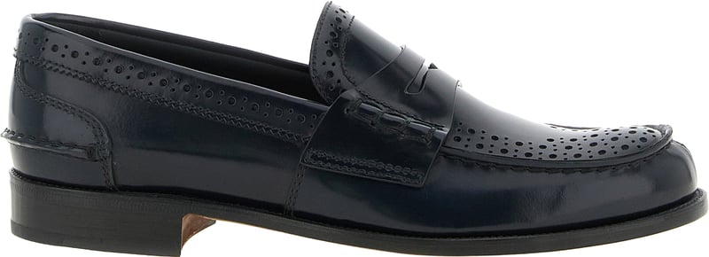 Church's Blue Calfskin Slip-On Loafers