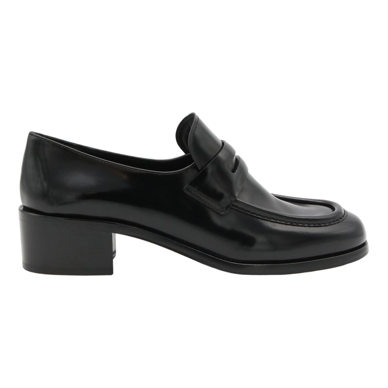 Black Polished Leather Prudence Loafers