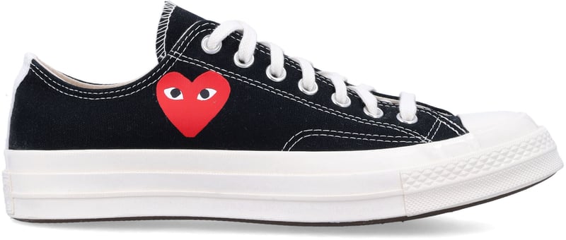 Converse Small Red Heart Low Top Nero