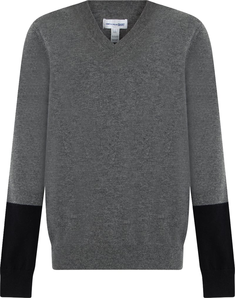 Wool sweater with v-neck