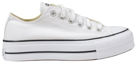 Converse White Fabric Platform Sneakers