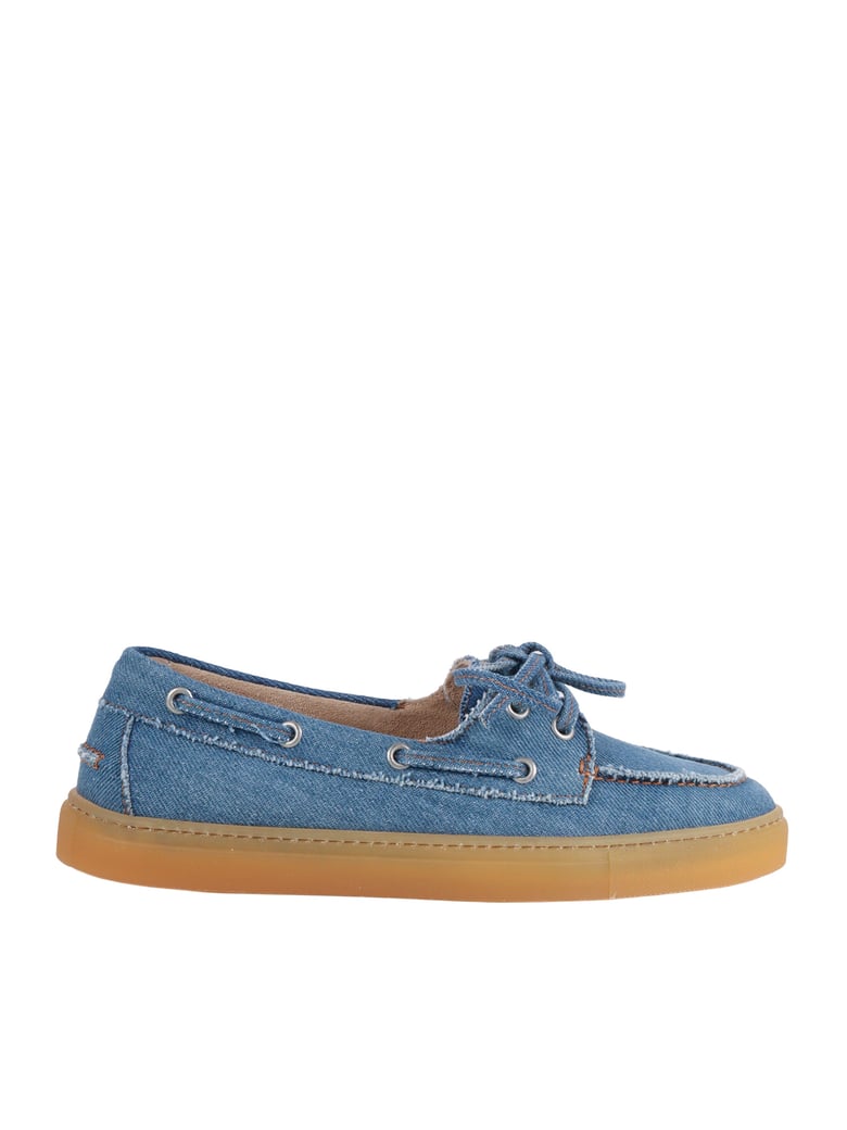 Blue Lace Up Denim Loafers