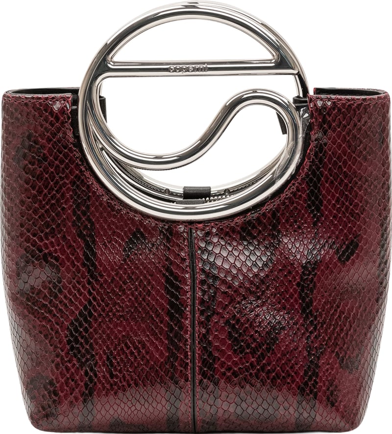Borsa Mini con Stampa Rettile e Manico Circolare