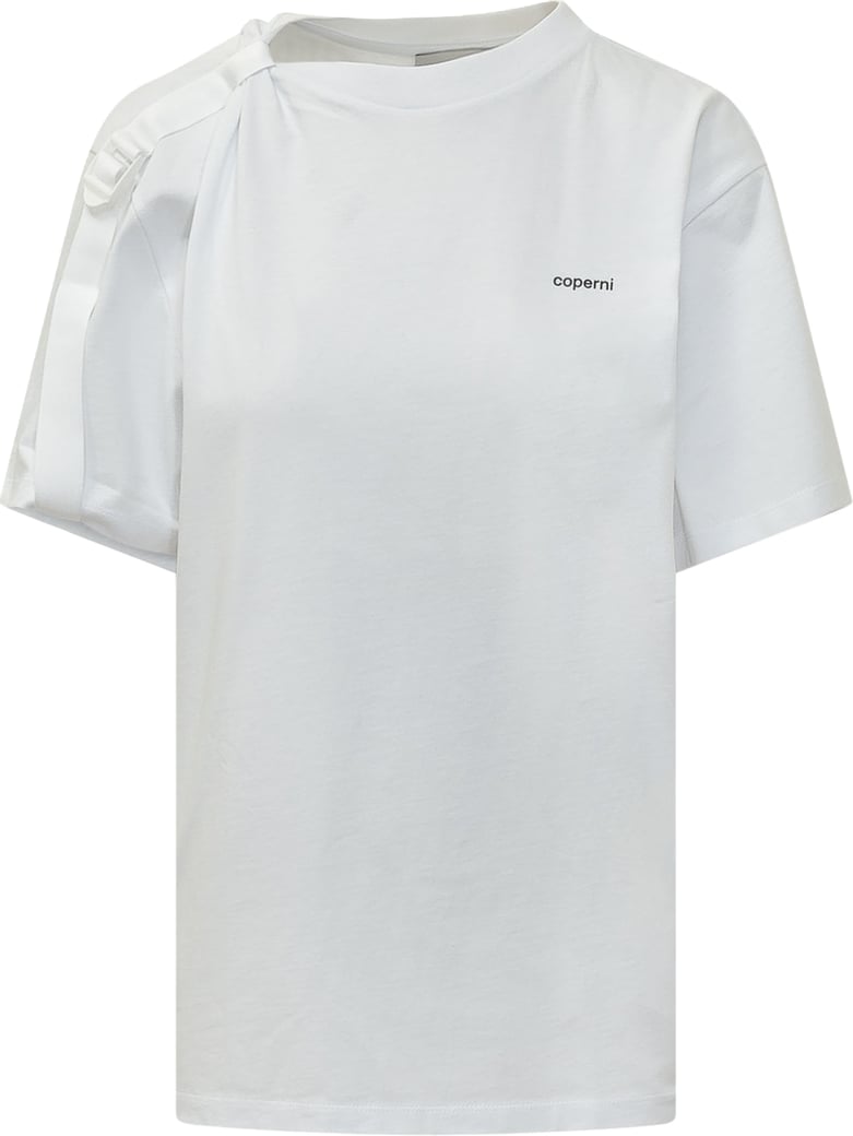 T-shirt con Nodo sulla Spalla