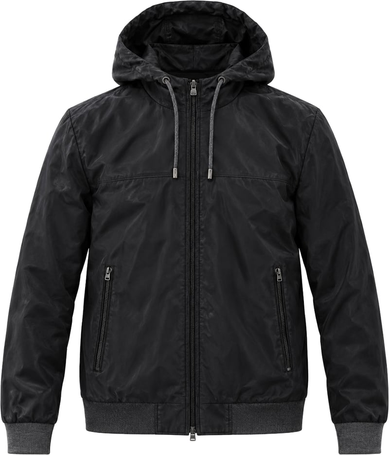 Corneliani Leather Double Side Jacket in Black, Size 50 IT