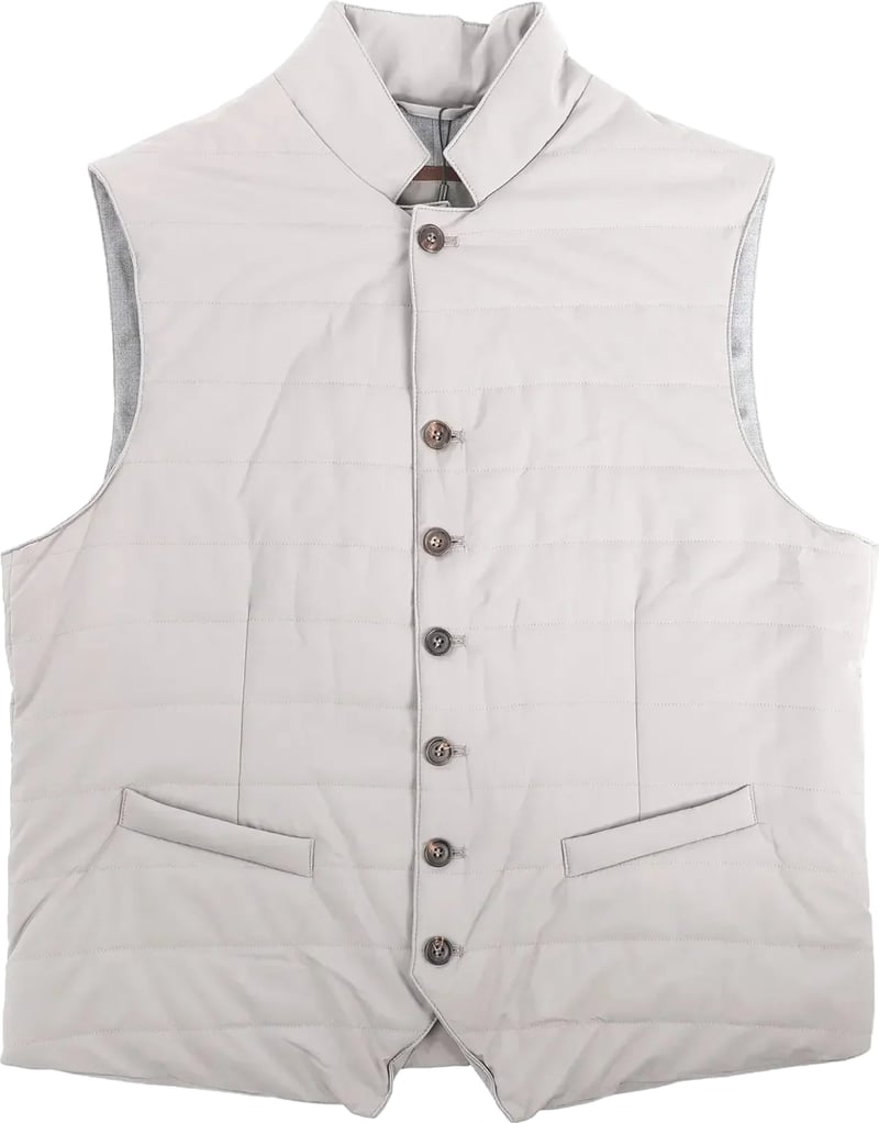 Corneliani Zip Gilet in Gray, Size 50 IT
