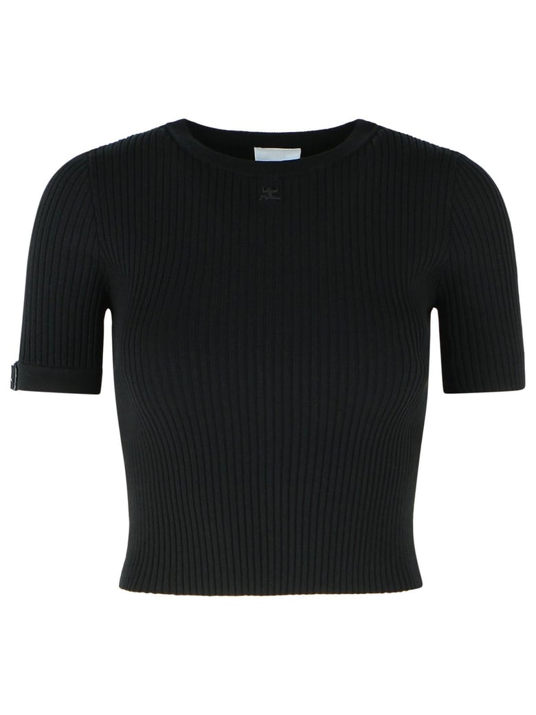 Black Viscose Blend T-Shirt