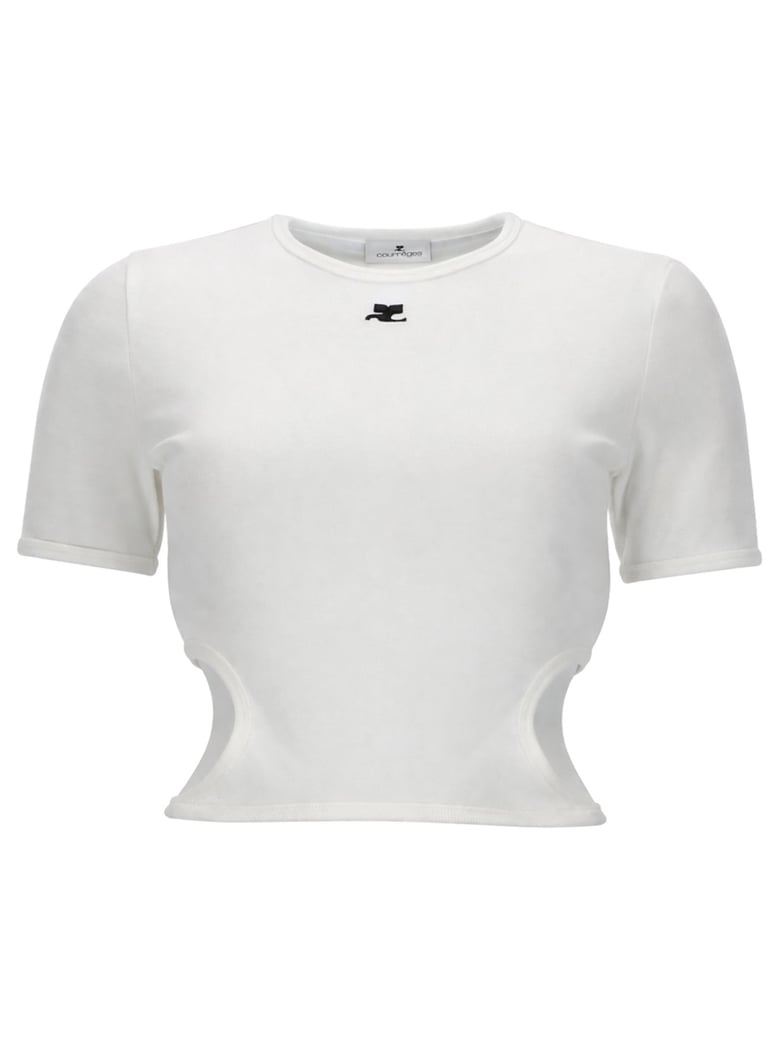 Cropped Cut-Out Sides Logo T-Shirt