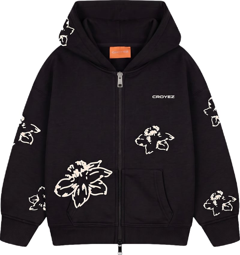 Croyez Mini Initial Flower Zip Hoodie