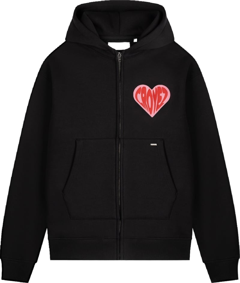 Croyez Puffed Heart Zip Hoodie