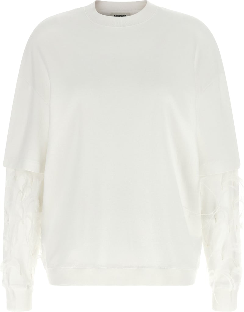 Darkpark White Cotton Sweatshirt