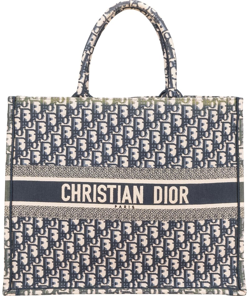 Christian Dior Trotter Monogram Jacquard Monogram Book Tote Handbag