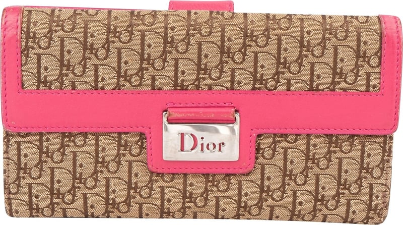 Christian Dior Trotter Monogram Canvas Pink Wallet