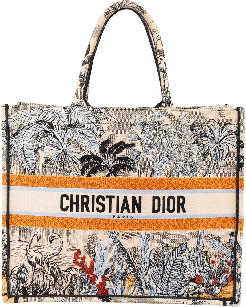Christian Dior Embroidered Canvas Dioriviera Tropical Book Tote Handbag