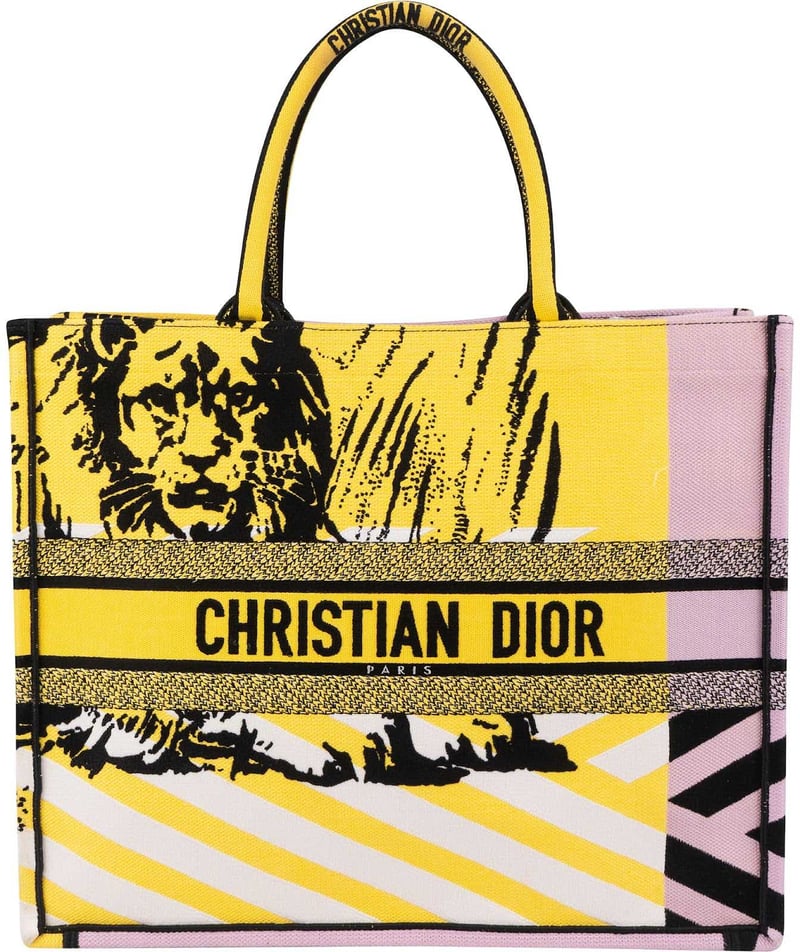 Christian Dior Embroidered Canvas D-Jungle Pop Book Tote Handbag