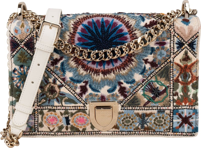 Christin Dior Limited Fabric Embroidered Kaleidiorscopie Diorama Shoulder Crossbody Bag
