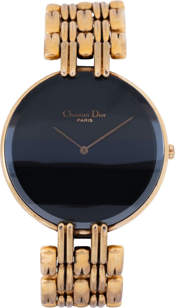 Christian Dior Gold Tone Black Moon 47 154-2Watch