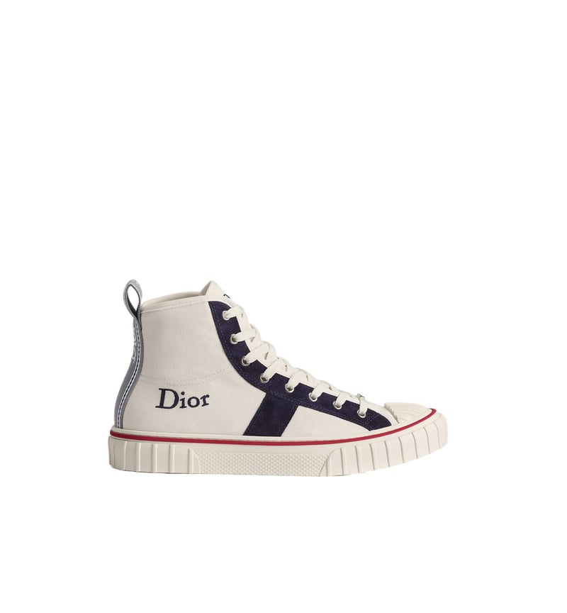 High-Top Cream Canvas Sneakers
