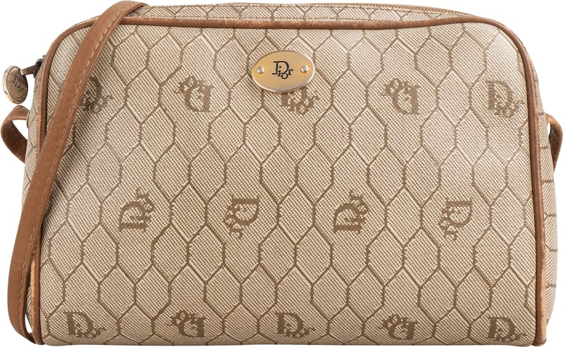 Christian Dior Honeycomb Monogram Coated Canvas Crossbody Bag