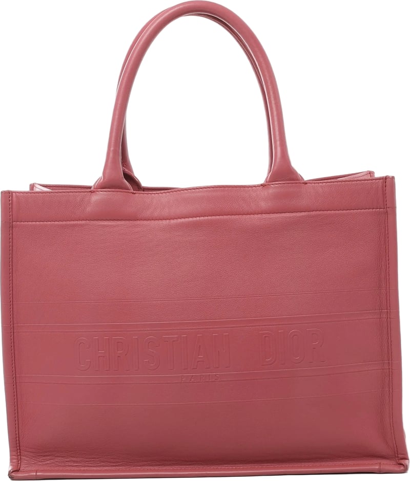 Christian Dior Book Tote Medium Leather Shoulder Bag in Pink